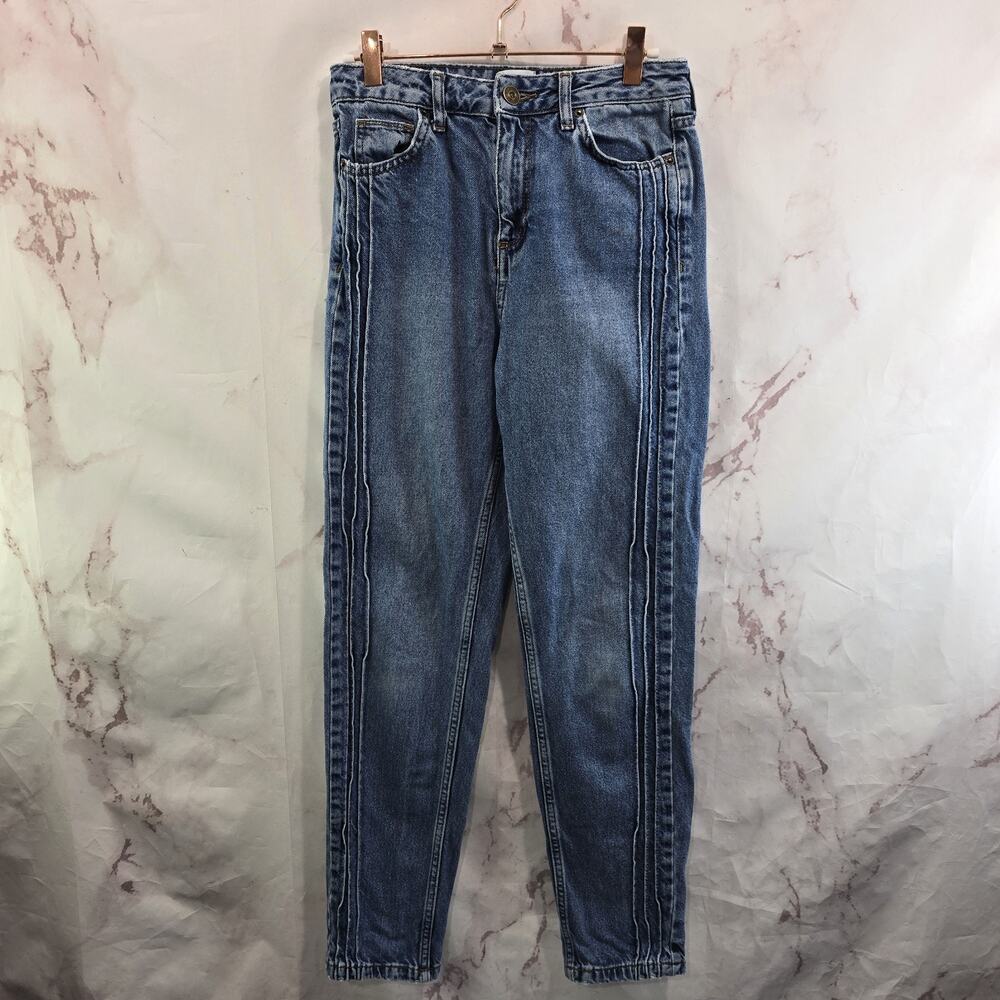 BDG Jeans Womens 26 High Rise Stripe Seam Medium Wash Rigid Outfitters Pintuck